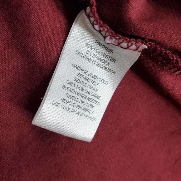 DEREK HEART womens S wine red long sleeve bodysuit onesie - Picture 4 of 4